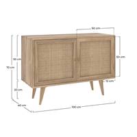 Rinto buffet 2 portes cannage et bois de manguier