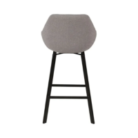 Moss chaise de bar pivotante tissu gris clair piètement métal noir H75cm