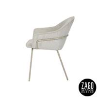 Noma fauteuil avec accoudoirs en velours côtelé gris clair/blanc
