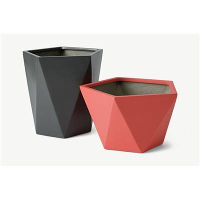 Baloo lot de 2 cache-pots rose corail et gris foncé