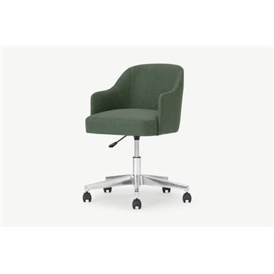 Swinton chaise de bureau vert Darby et fini chromé