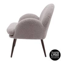 Oreo fauteuil en tissu effet laine bouclette gris foncé