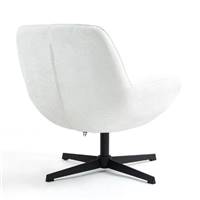 Rena fauteuil pivotant en tissu texturé blanc
