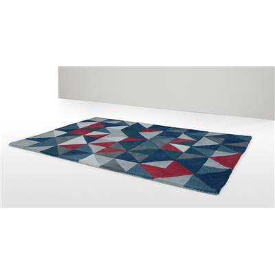 Henrik tapis tufte main 160 x 230 cm gris et rouge multicolore