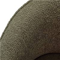 Safir fauteuil en tissu effet laine bouclette vert kaki pieds naturels