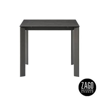 Scar table à manger carrée en céramique noire extensible L90