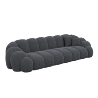 Dolban canapé 4 places en tissu texturé aspect velours gris anthracite