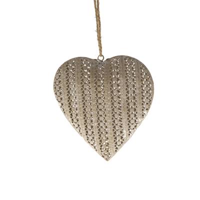 Coeur à suspendre couleur taupe