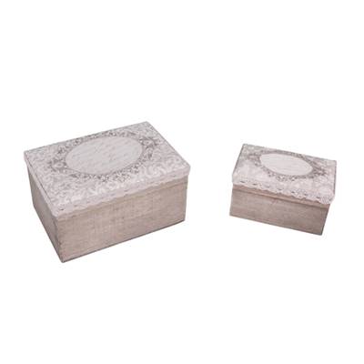 Set 2 boîtes rectangulaires dentelle