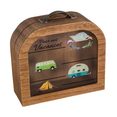 Valisette tirelire "Pour nos vacances"