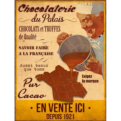 Plaque "Chocolaterie du Palais" 33 x 25 cm