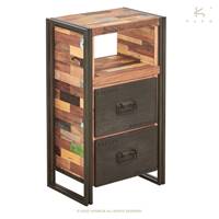 Nautical meuble de rangement bois de bateau recyclé 2 tiroirs