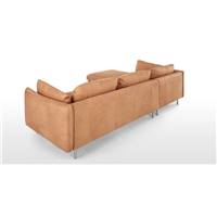 Vento canapé d'angle gauche cuir brun