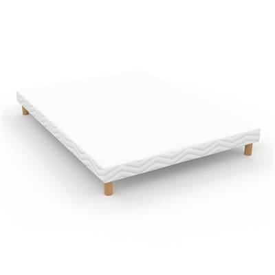 Adovli sommier tapissier à lattes recouvertes blanc 120x190