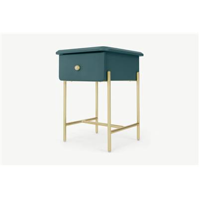 Maddie table de chevet turquoise et laiton