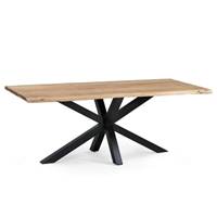 Kanate table à manger 240cm bois de manguier et métal noir bords irréguliers