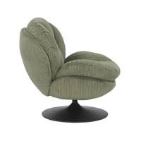 Topi fauteuil pivotant velours côtelé vert
