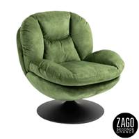 Topi fauteuil pivotant velours vert