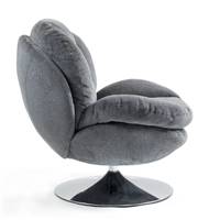 Topi fauteuil pivotant tissu texturé gris foncé