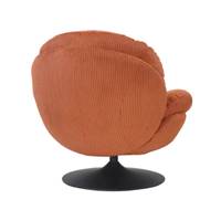Topi fauteuil pivotant velours côtelé terracotta