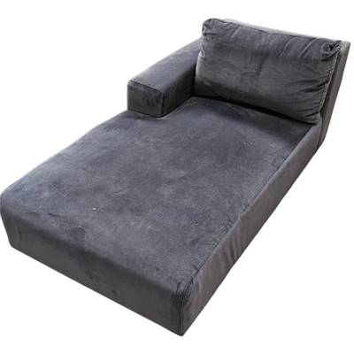 Méridienne angle gauche en velours gris