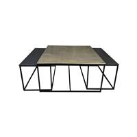 Wendie lot de 3 tables basses laiton noir
