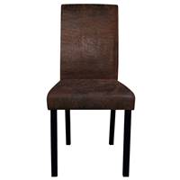 Clayton chaise en tissu polyester aspect cuir vieillit marron