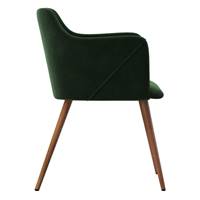 Konna chaise avec accoudoirs en velours vert foncé