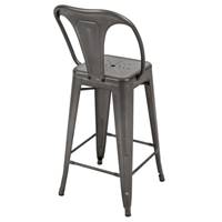 Lix tabouret en métal gris foncé H67 cm