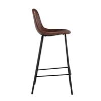Vladi chaise de bar vintage en cuir synthétique marron H65