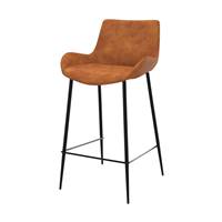 Arianna chaise de bar en cuir synthétique camel pied métal