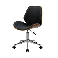 Aos chaise de bureau pivotante en bois et PU noir