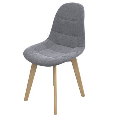 Wol chaise scandinave gris clair et pieds bois d'hêtre