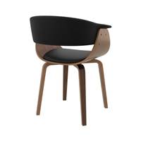 Bent chaise en bois et PU noir