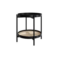 Cedak table d'appoint en rotin et métal noir
