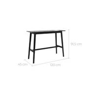 Merida table de bar rectangulaire tout en bois noir H91,5