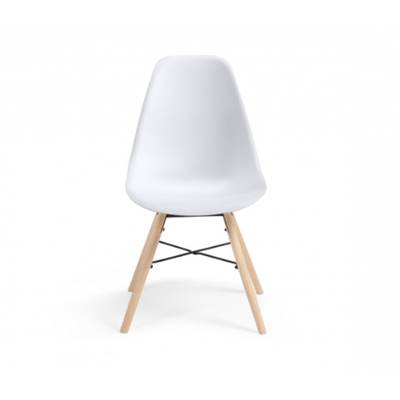 Maureen chaise scandinave blanche bois et métal