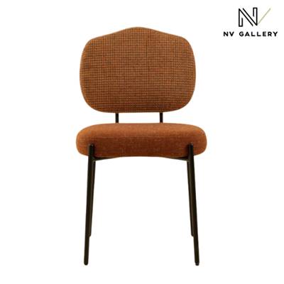 Breka chaise en tissu tweed orange miami rouge brique pied noir