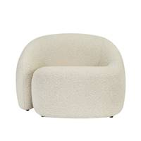 Coppa fauteuil en tissu bouclé beige avoine asymétrique