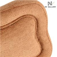 Amago chaise dossier nuage en tissu peluche marron et métal noir