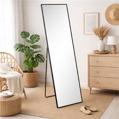 Torcy grand miroir sur pied en métal noir H160cm