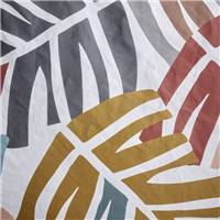 Sunshine parure de lit 220x240 bleu coton imprimé grandes feuilles 0.18