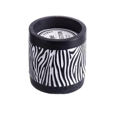 Vela bougie parfumée pot en ciment noir et blanc 13cm