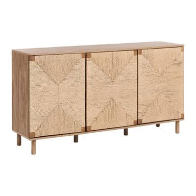 Bella buffet 3 portes bois et corde H75cm