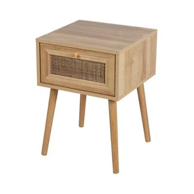 Bali table de chevet 1 tiroir en bois et rotin H55cm