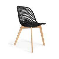 Ayala chaise dossier ajouré plastique noir