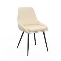 Annah chaise en tissu beige et pieds noirs