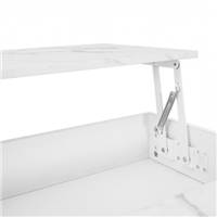Lacky table basse plateau relevable effet marbre et pieds chromés