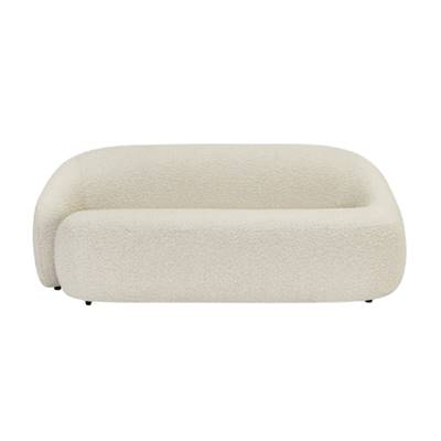 Coppa canapé 2 places en tissu bouclé blanc avoine asymétrique