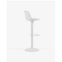 Céleste tabouret de bar réglable en hauteur blanc mat